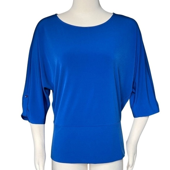 Chico's Avery Banded-Hem Blue Top Size 1 Medium NWT - Picture 2 of 8